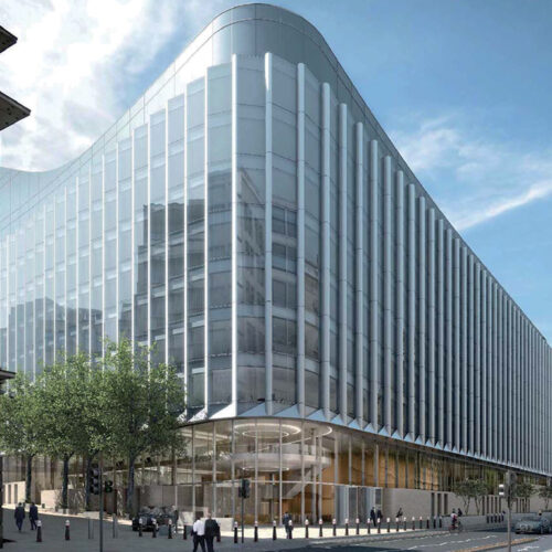 Image of Goldman Sachs London office on a sunny day